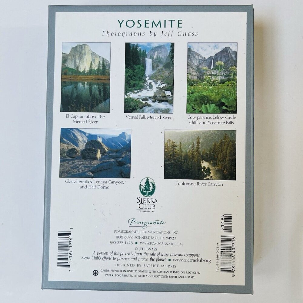 Yosemite Photographs by Jeff Gnass Pomegranate 14 Blank Cards Envelope‎ Box